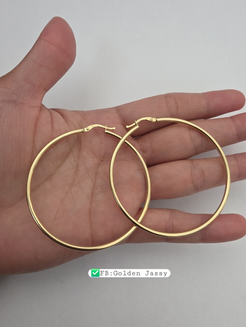 18K Real Gold Hoop Earring 54mm